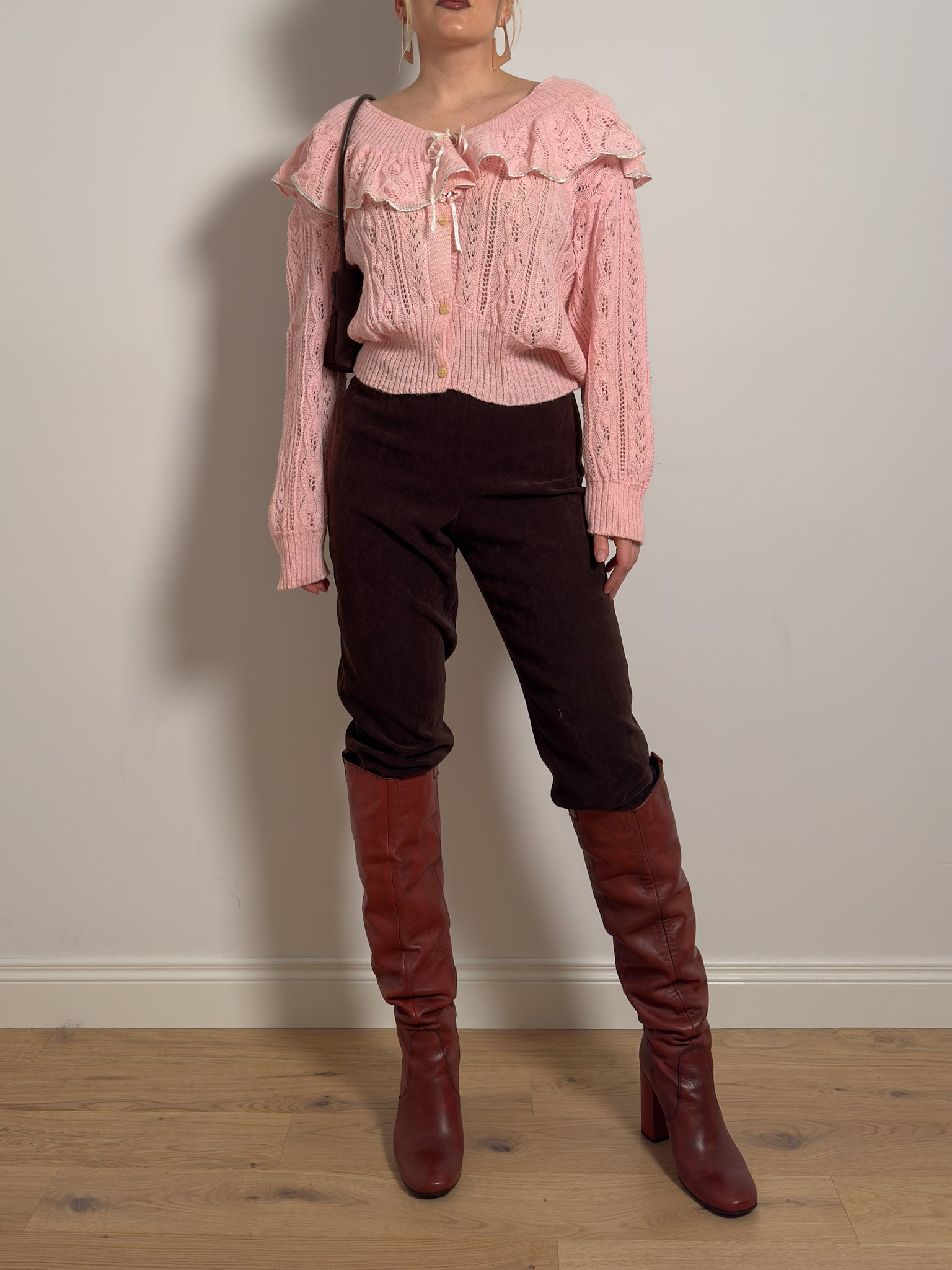 Pure wool pink cardigan