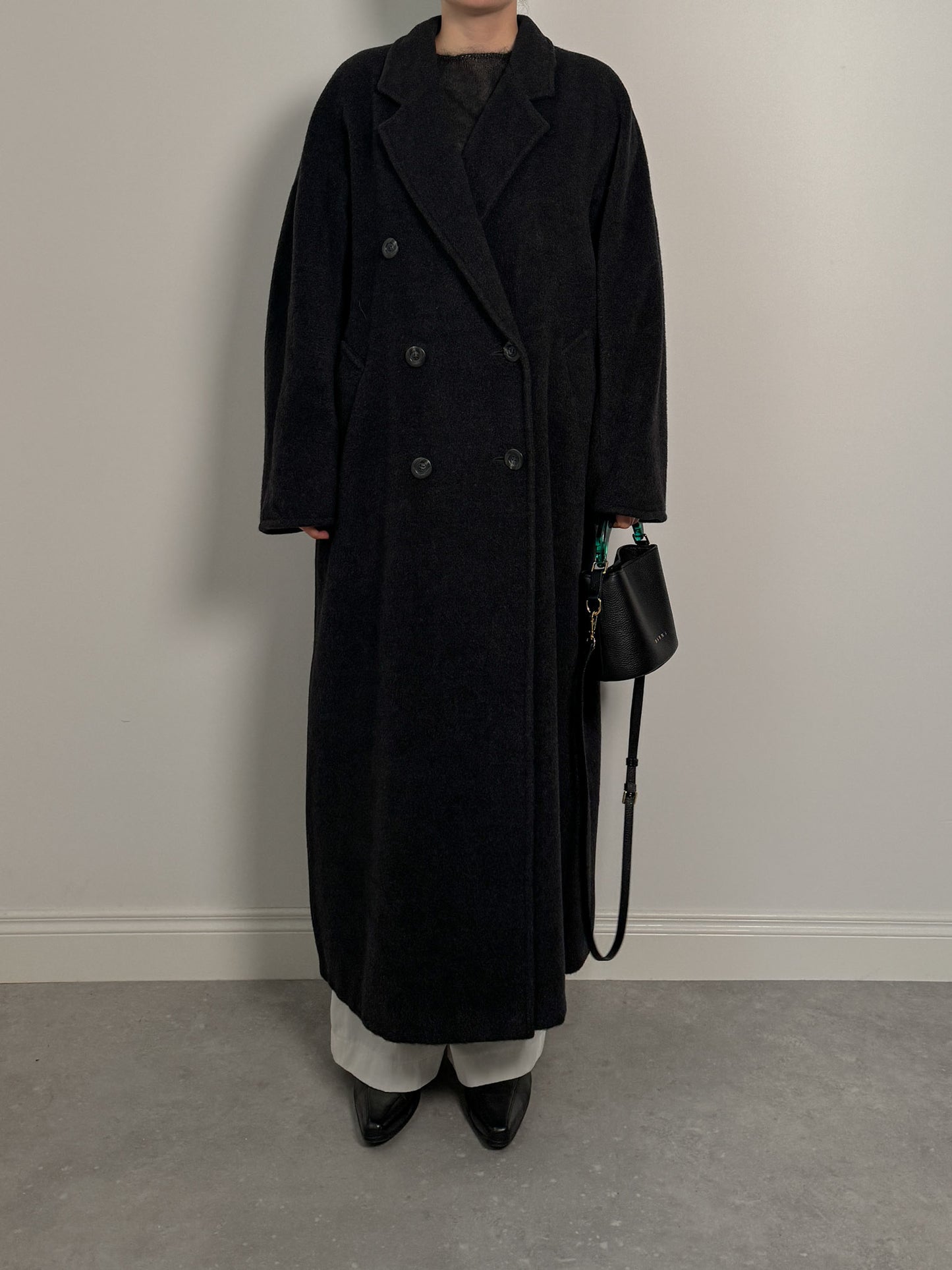 Persona wool and cashmere anthracite coat