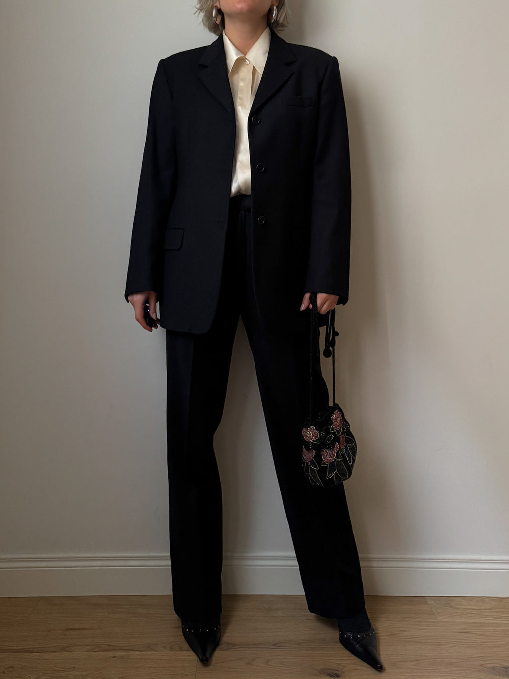 Pure wool black suit