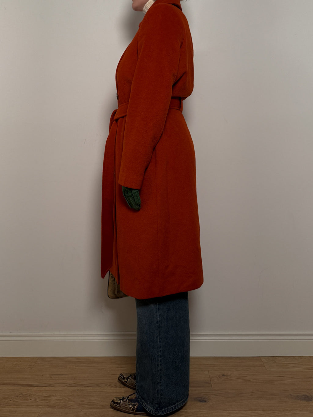 Trussardi pure wool terracotta coat
