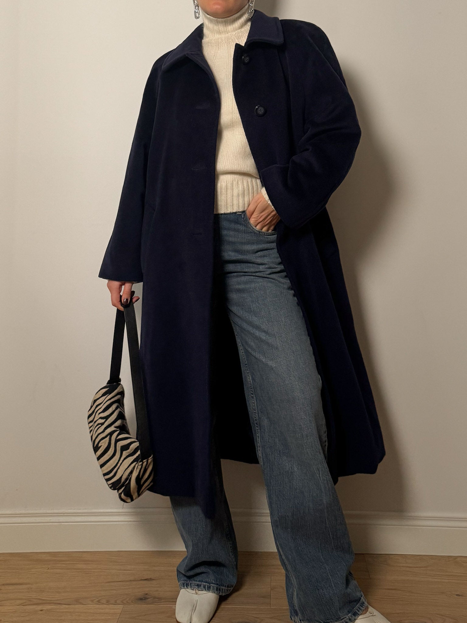 Piacenza pure wool blue coat