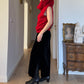 Velvet black long skirt