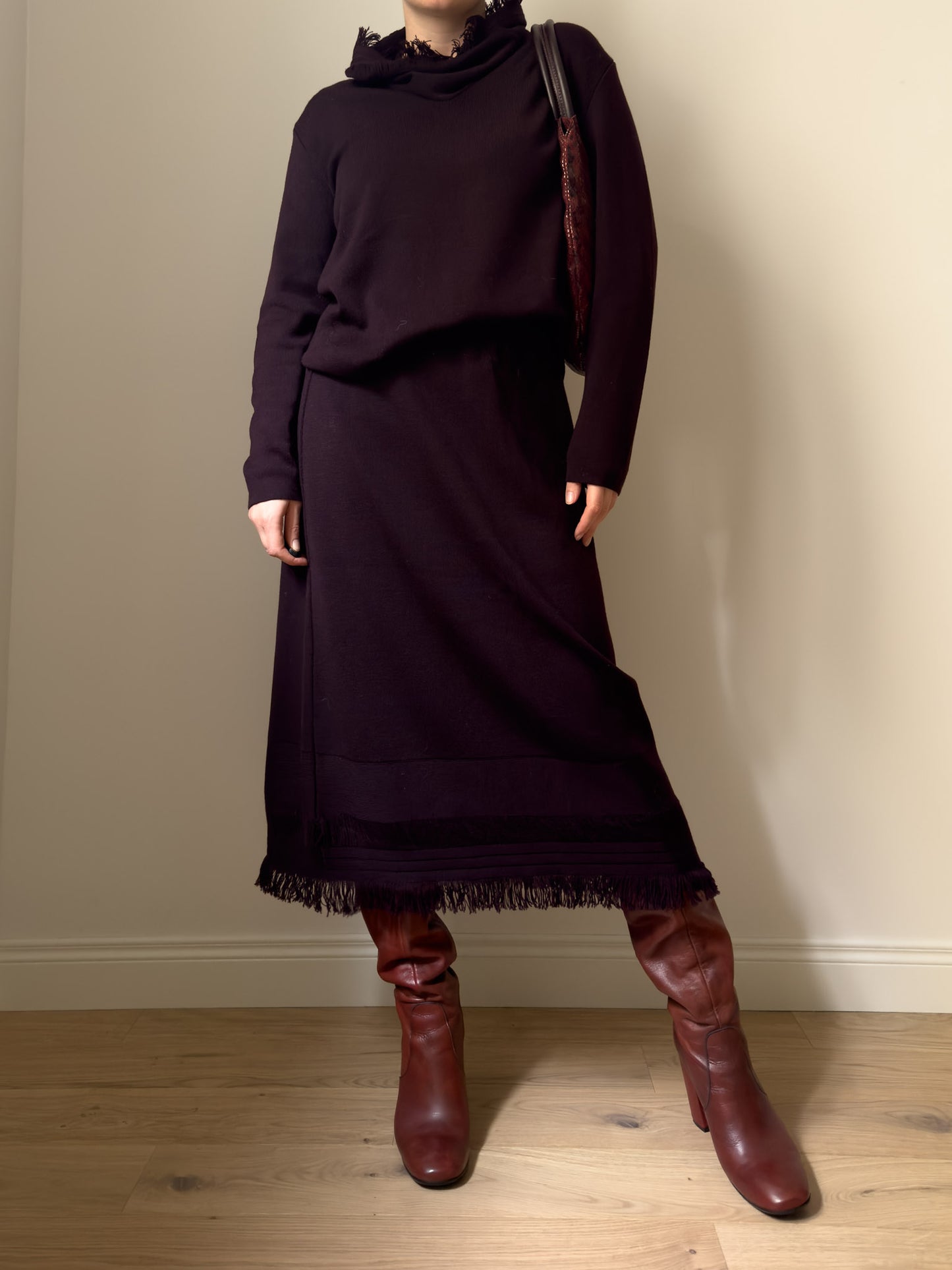 Pure virgin wool burgundi set