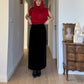 Velvet black long skirt