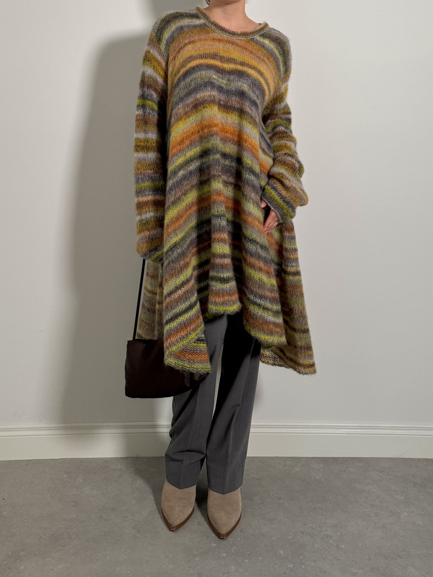 Wool and mohair striped maxi dress