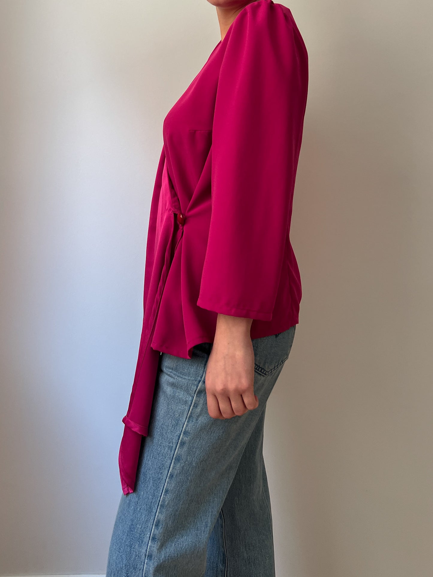 Pure silk cyclamen blouse