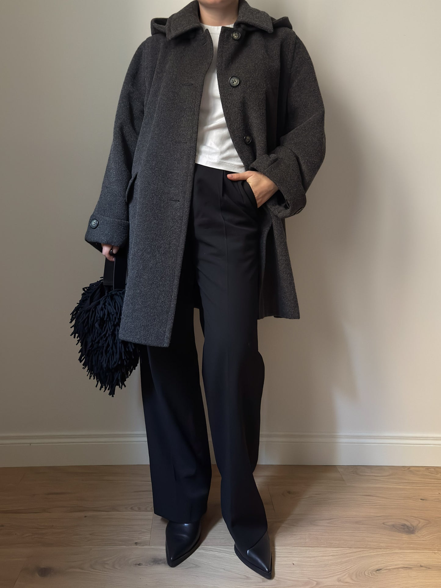 Wool and alpaca grey caban