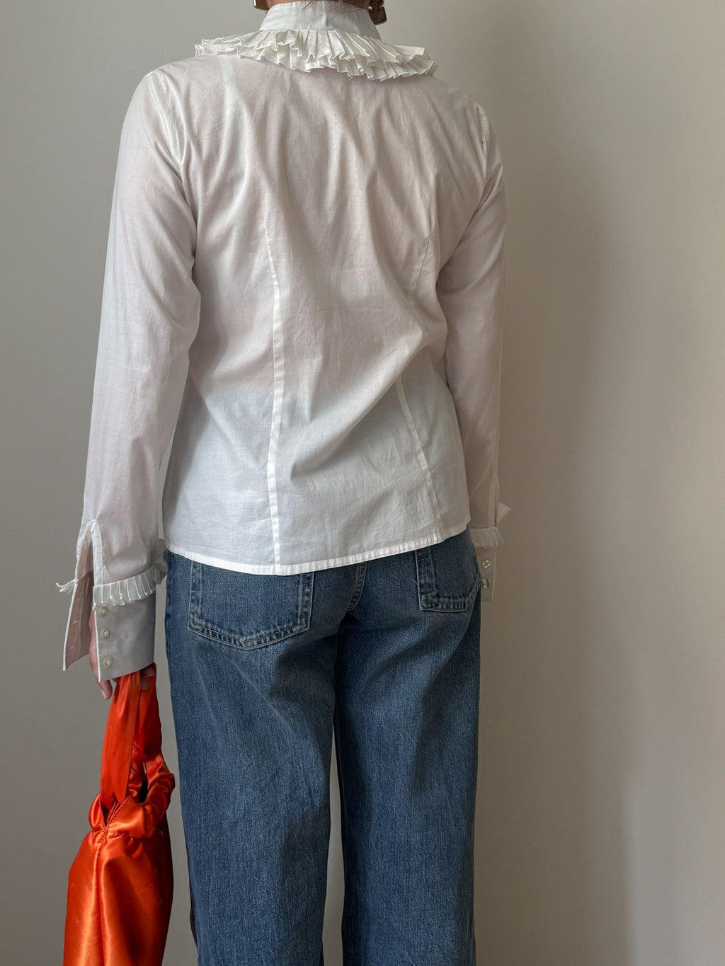 Pure cotton rouches blouse