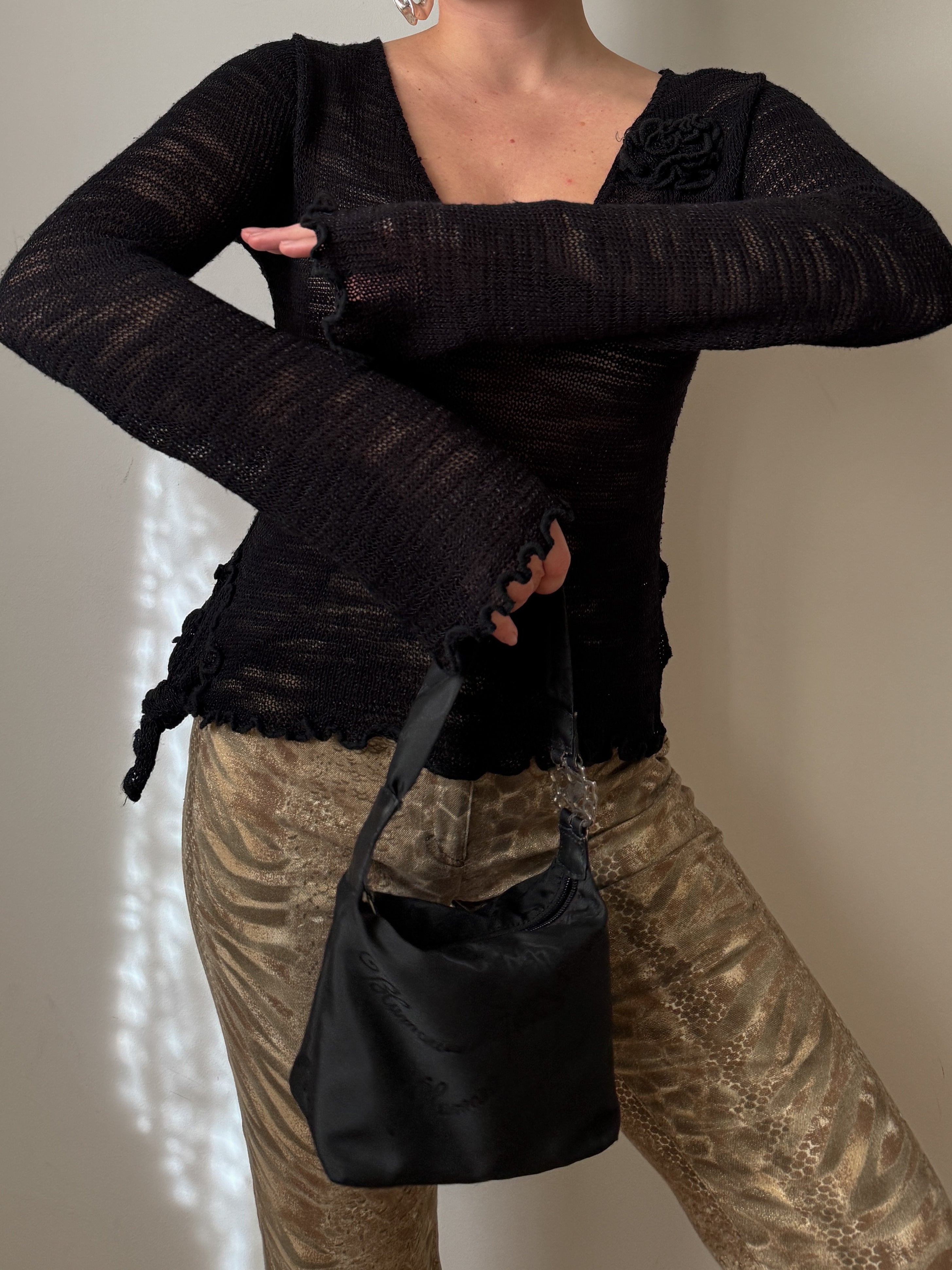 Cotton and viscose black top