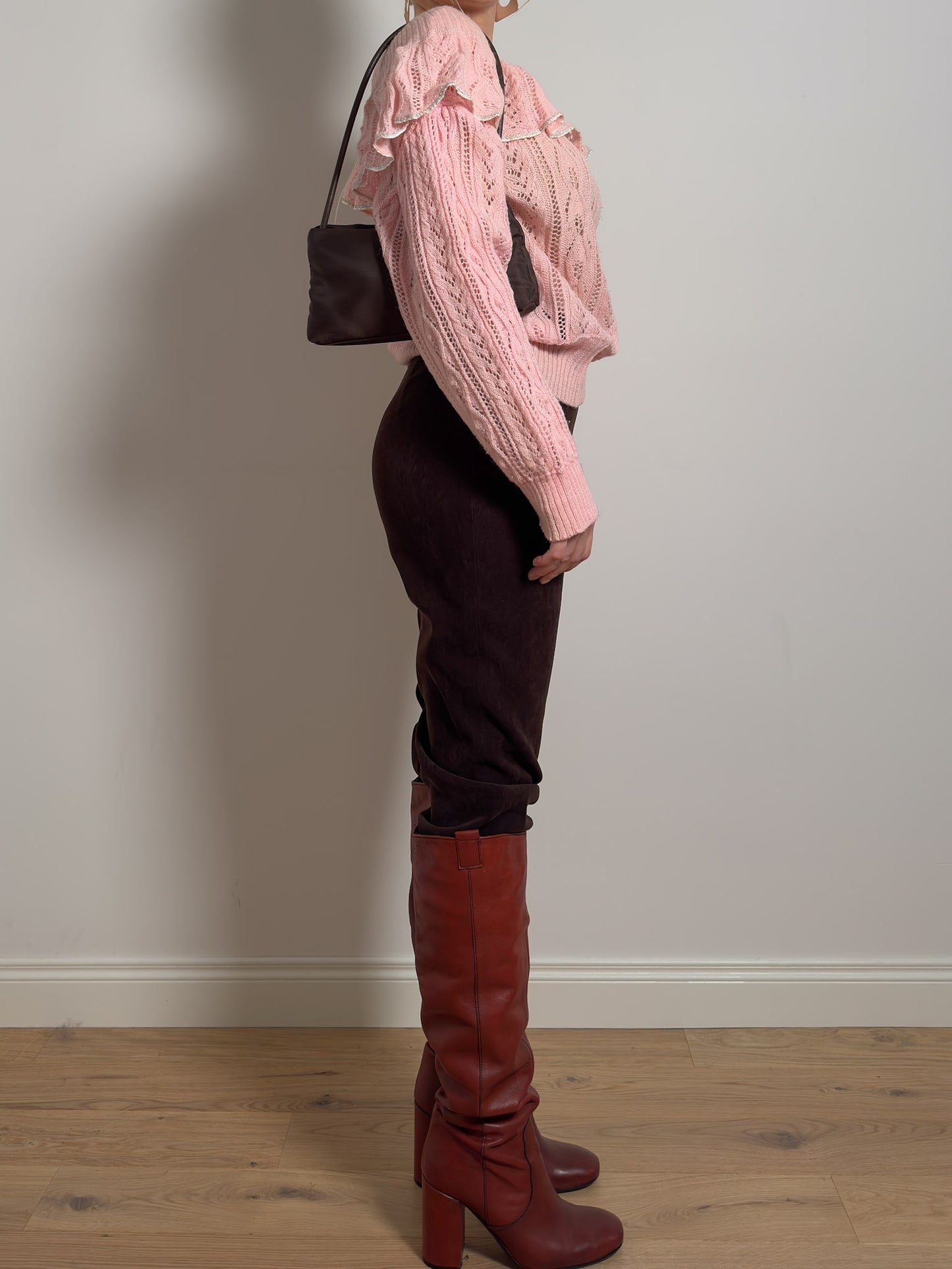 Pure wool pink cardigan