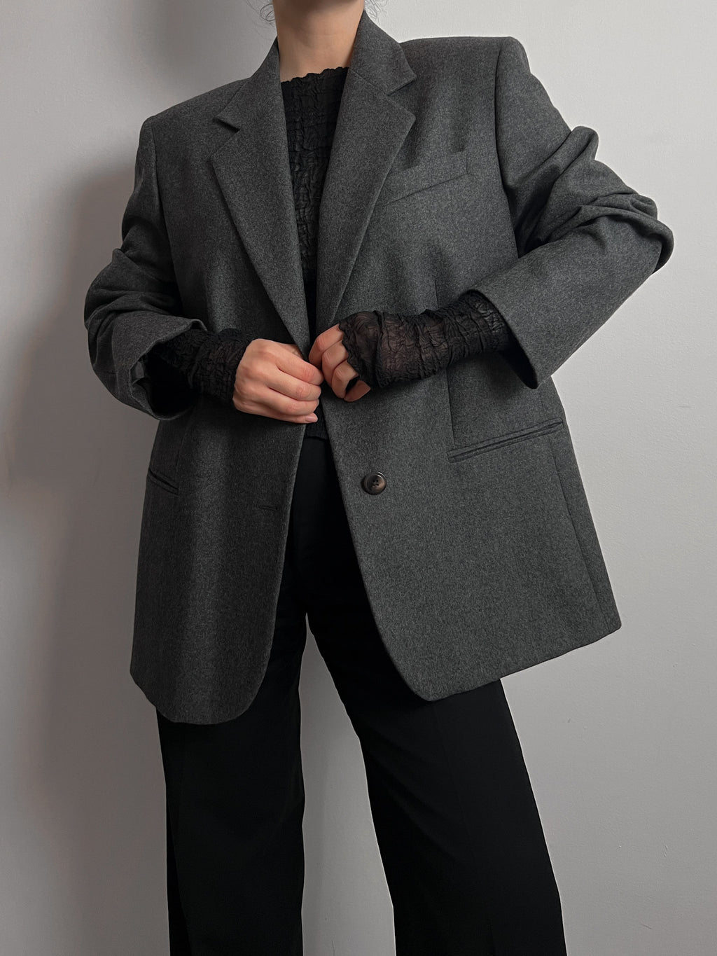 Pure virgin wool grey blazer