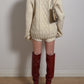 Pure wool embroidered ivory pull