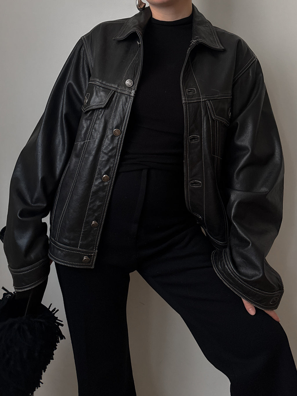 Real leather black jacket