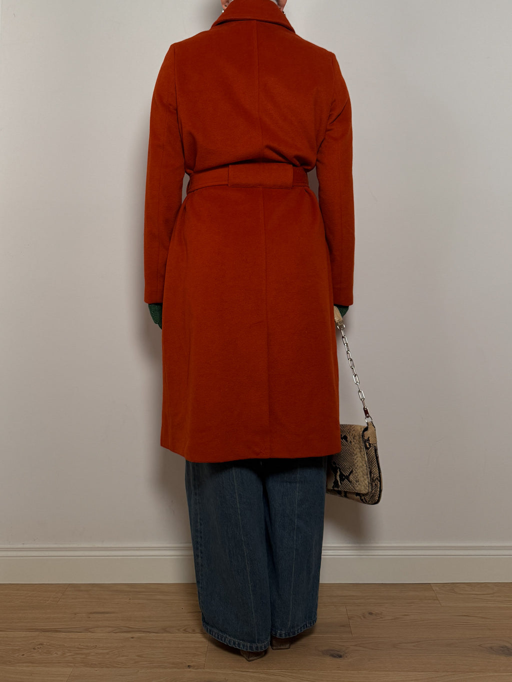 Trussardi pure wool terracotta coat