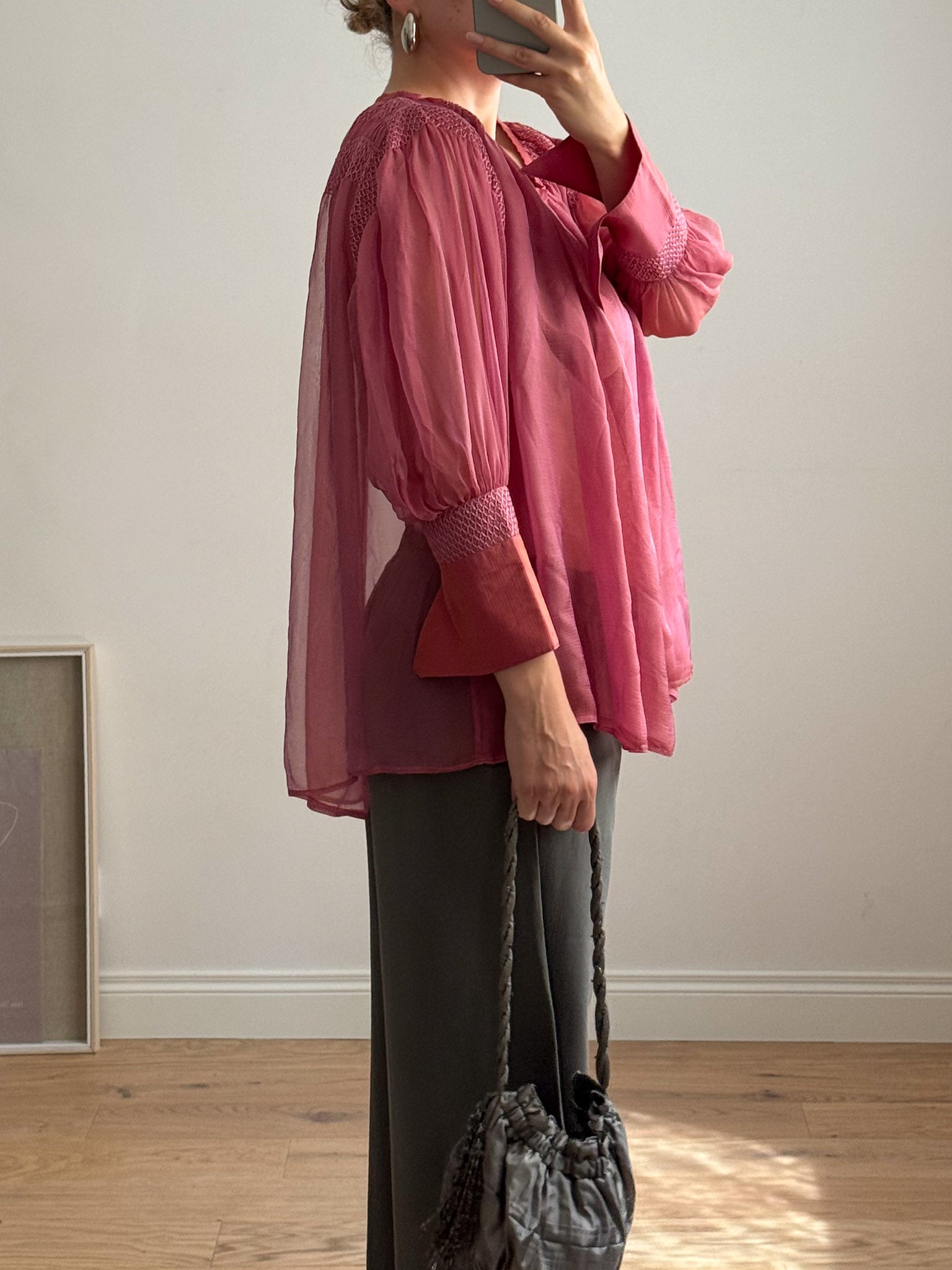 Pure silk mauve blouse