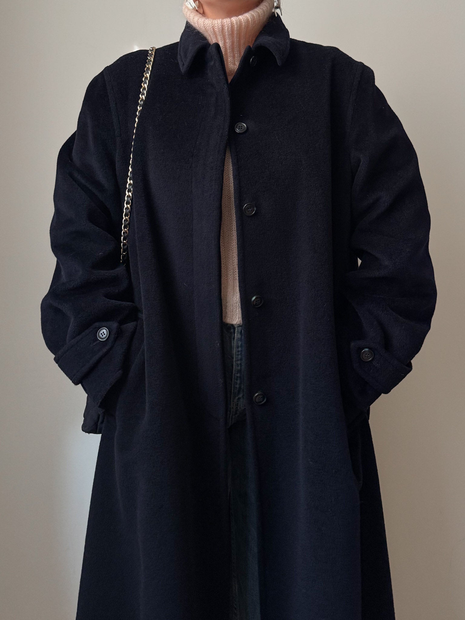 Max Mara wool and cashmere blue coat