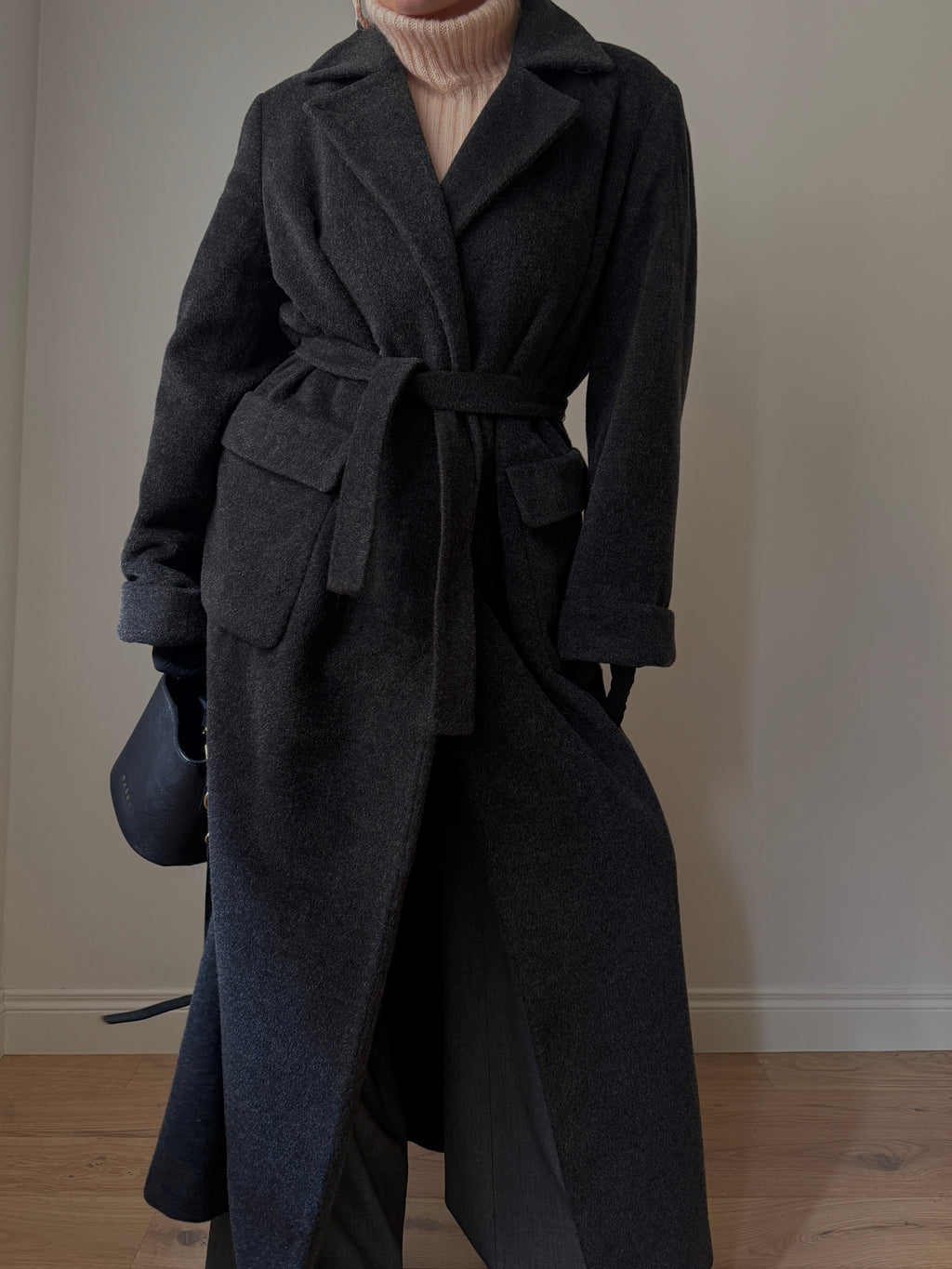 Marella wool and mohair anthracite coat