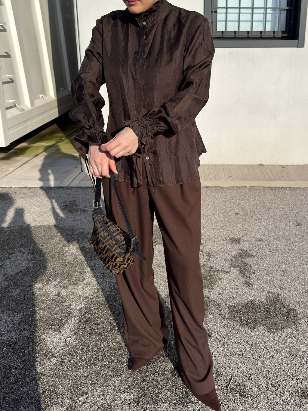 Pure silk chocolate blouse