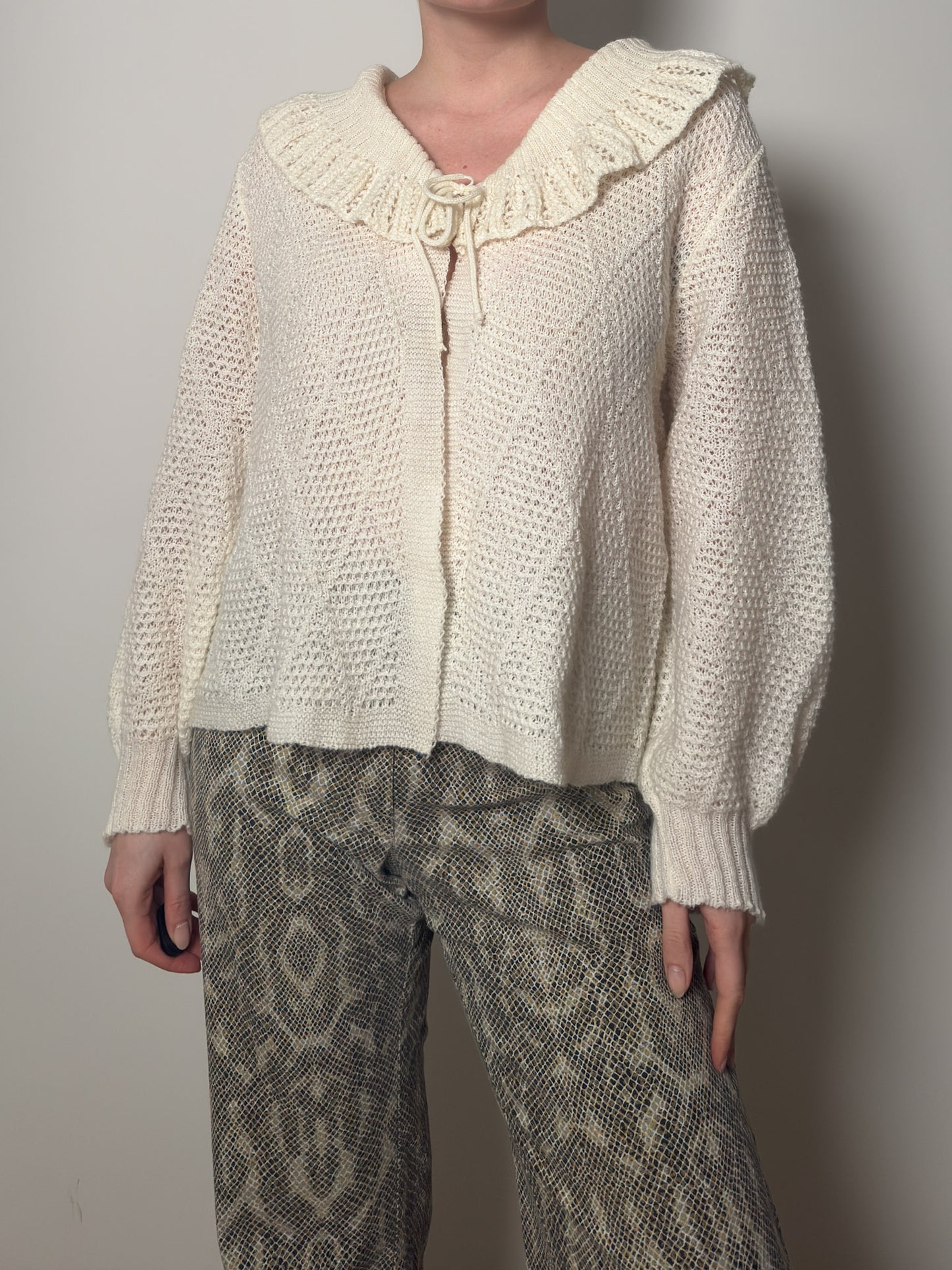 Wool blend ivory cardigan