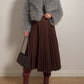 Pure virgin wool rust pleated skirt