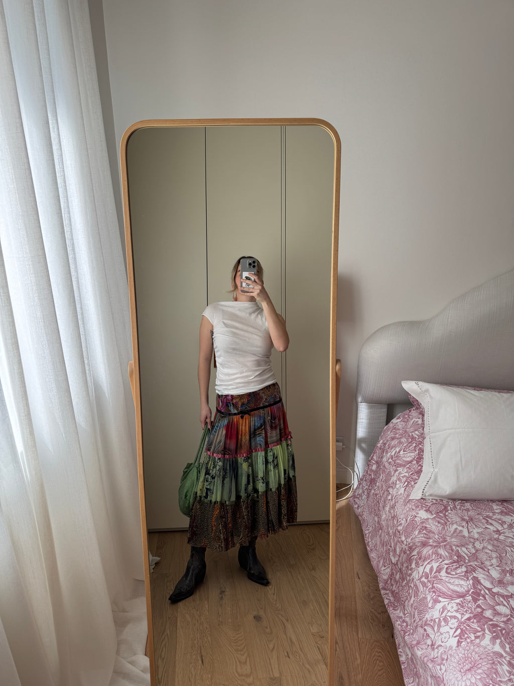 Flounced colorfull skirt