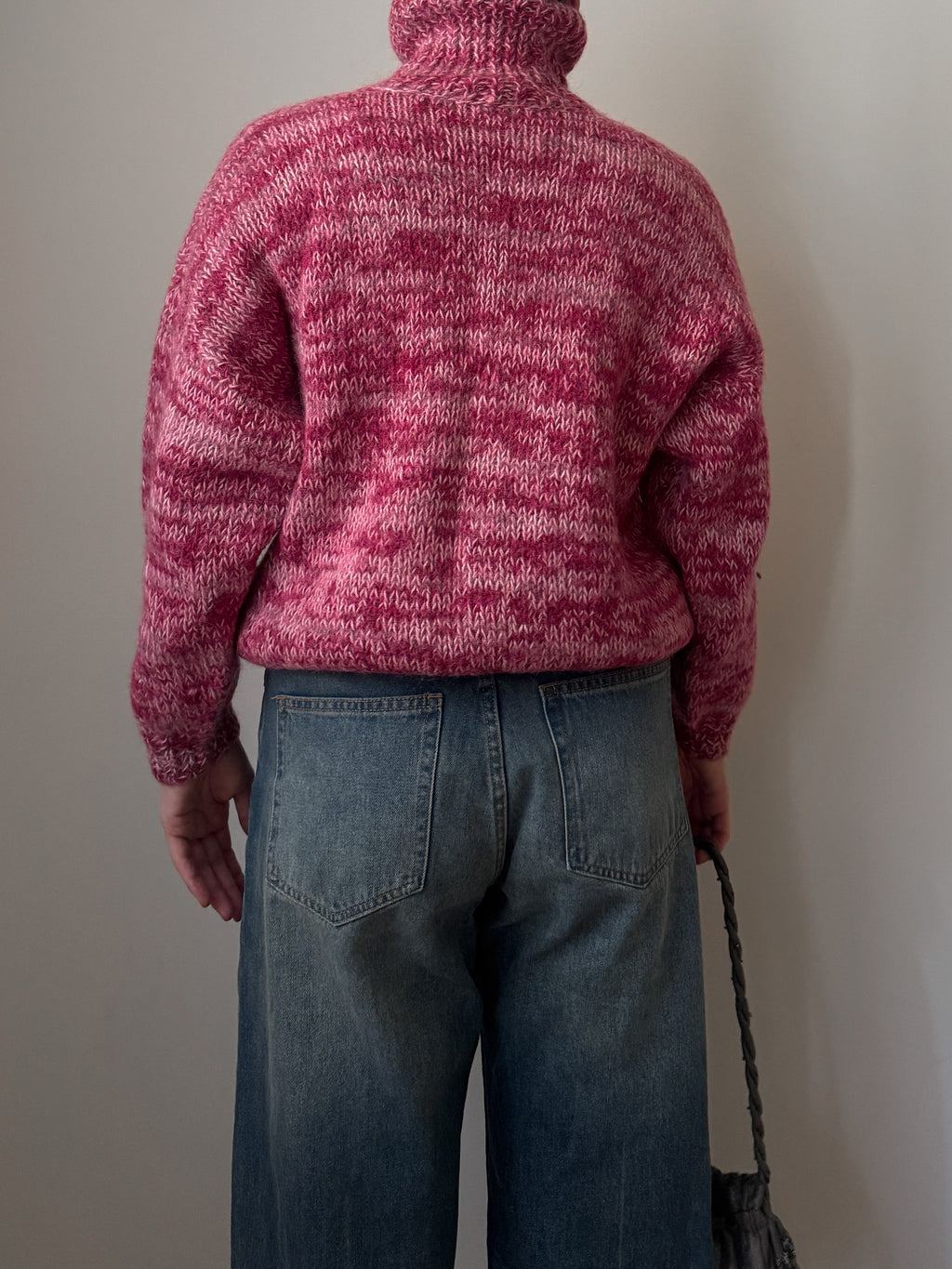 Pure wool embroidered melange pull