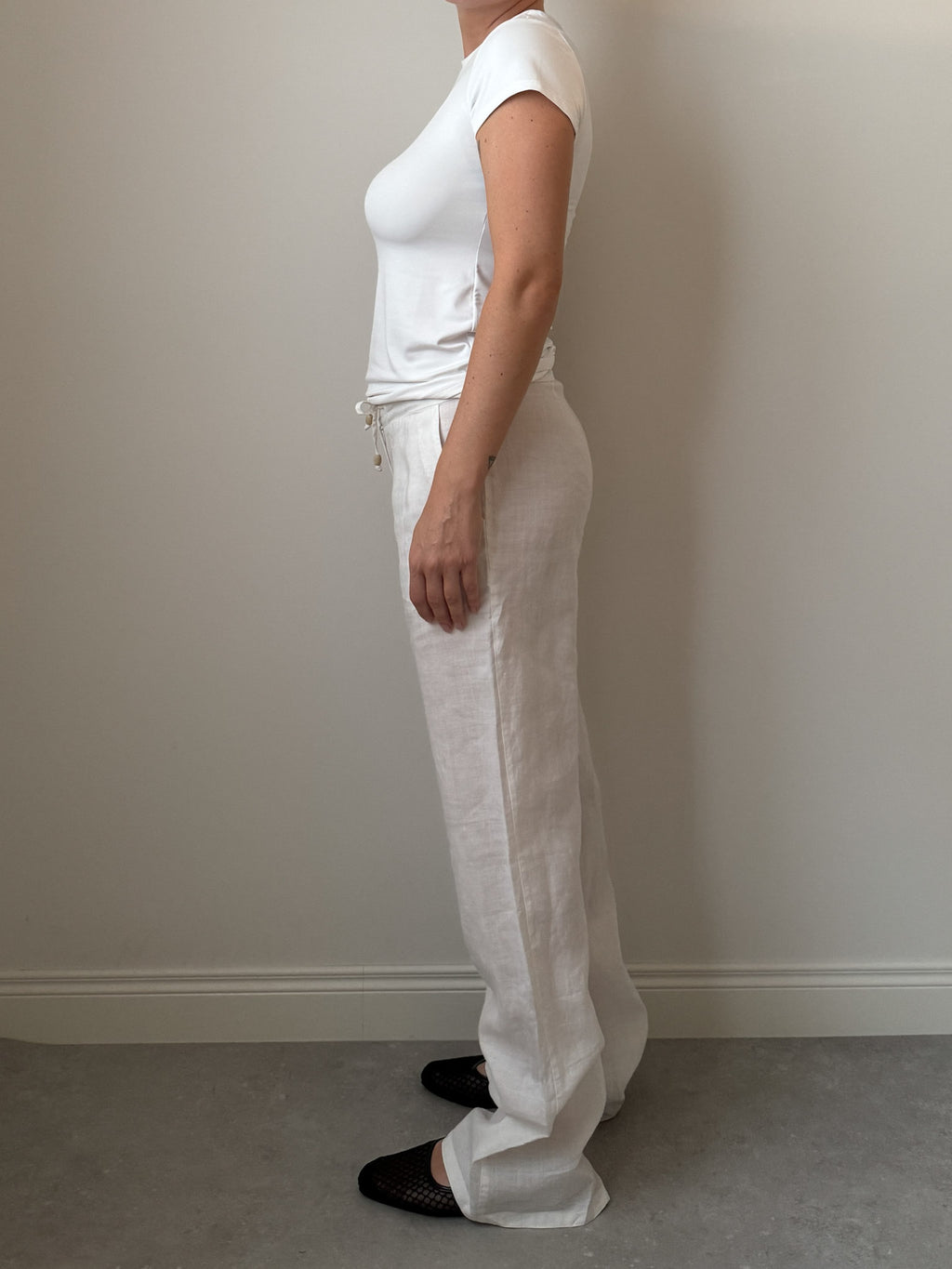 Pure linen white pants