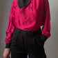 Pure silk black and cyclamen blouse