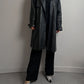 Real leather black trench