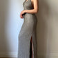 Tailored silver long dress