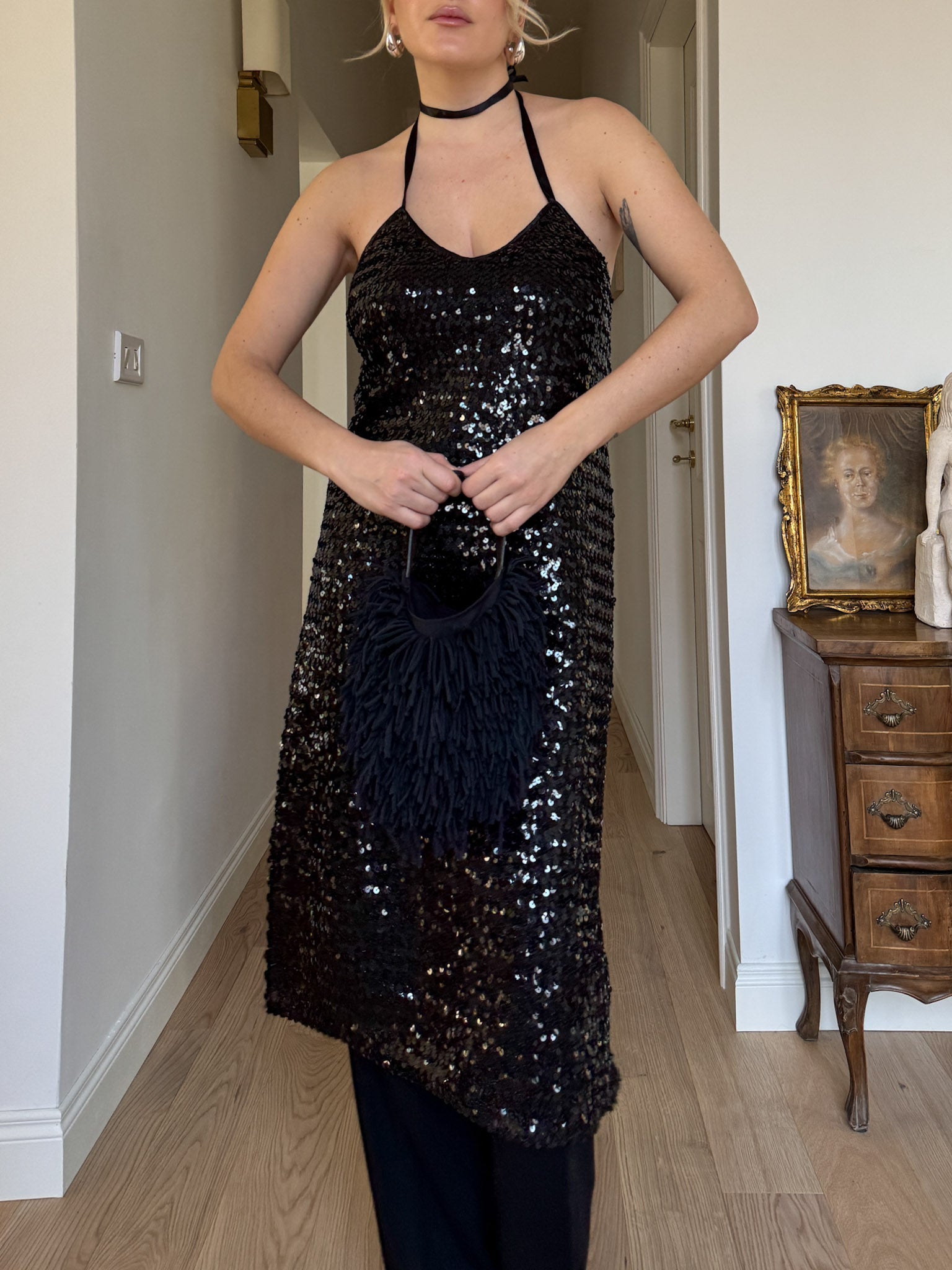 Sequins black dress