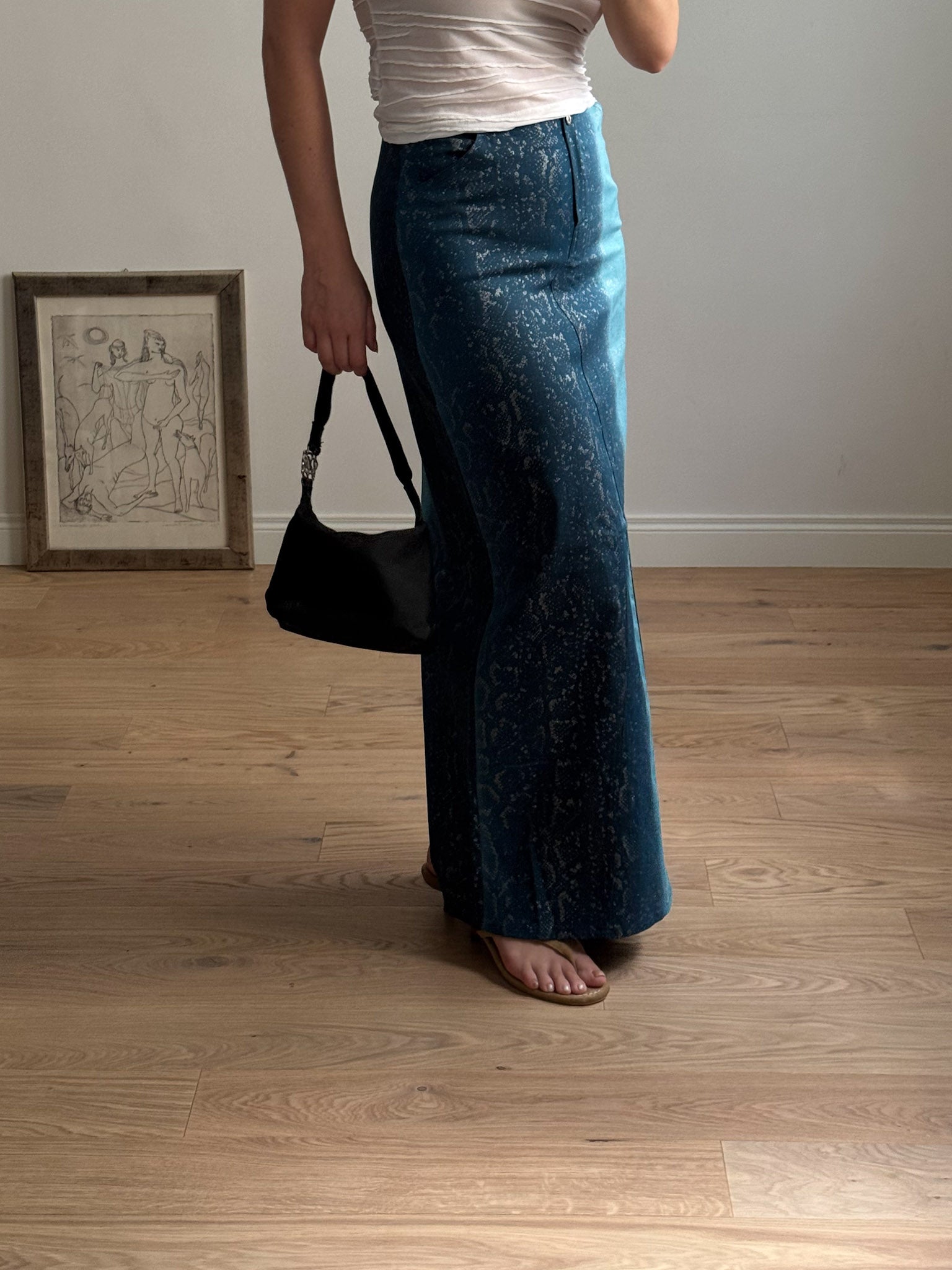 Denim animalier skirt