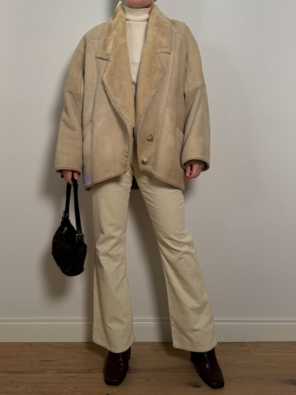Real shearling cream jacket