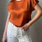 Pure silk orange top