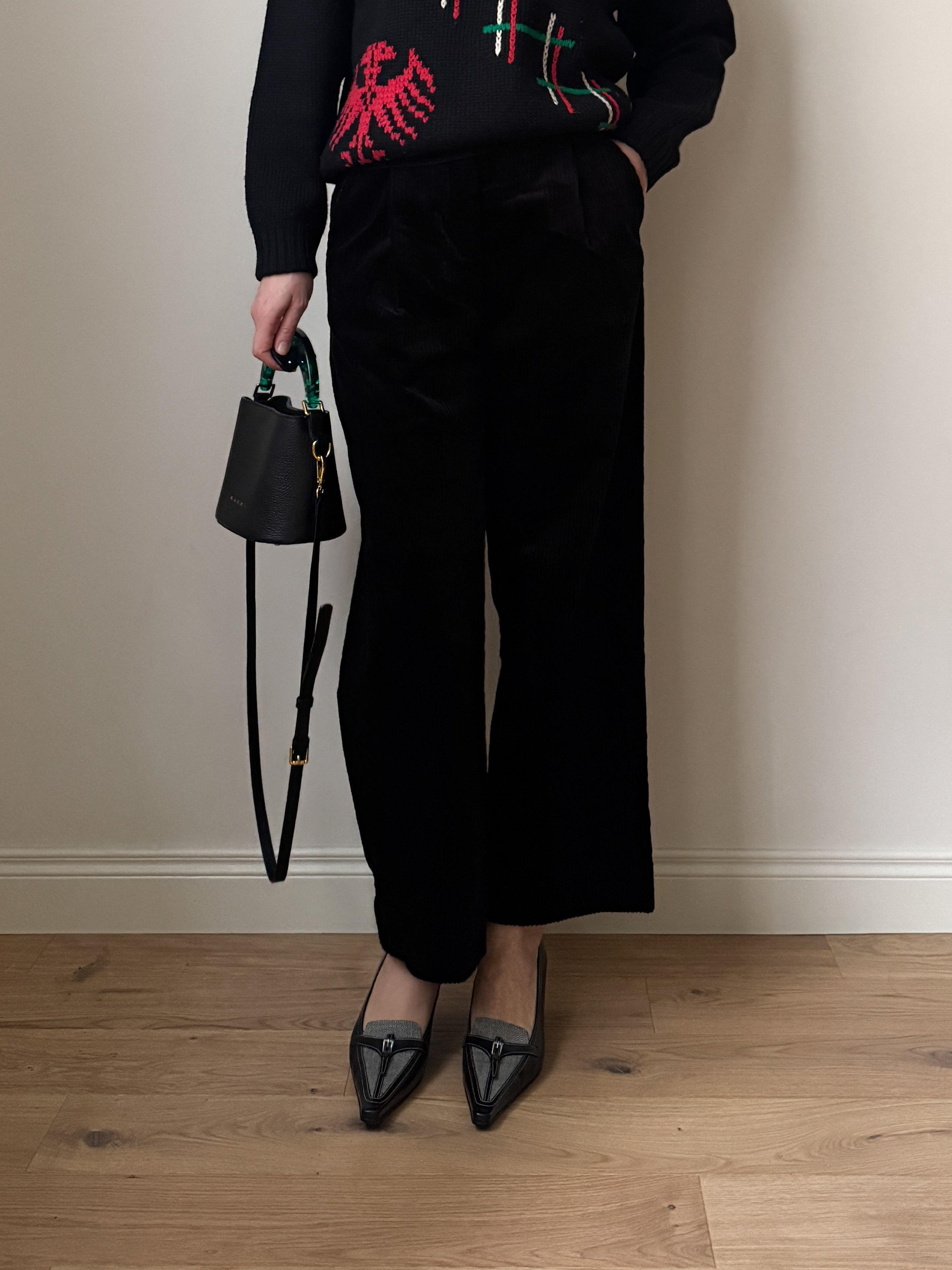 Momonì velvet black pants