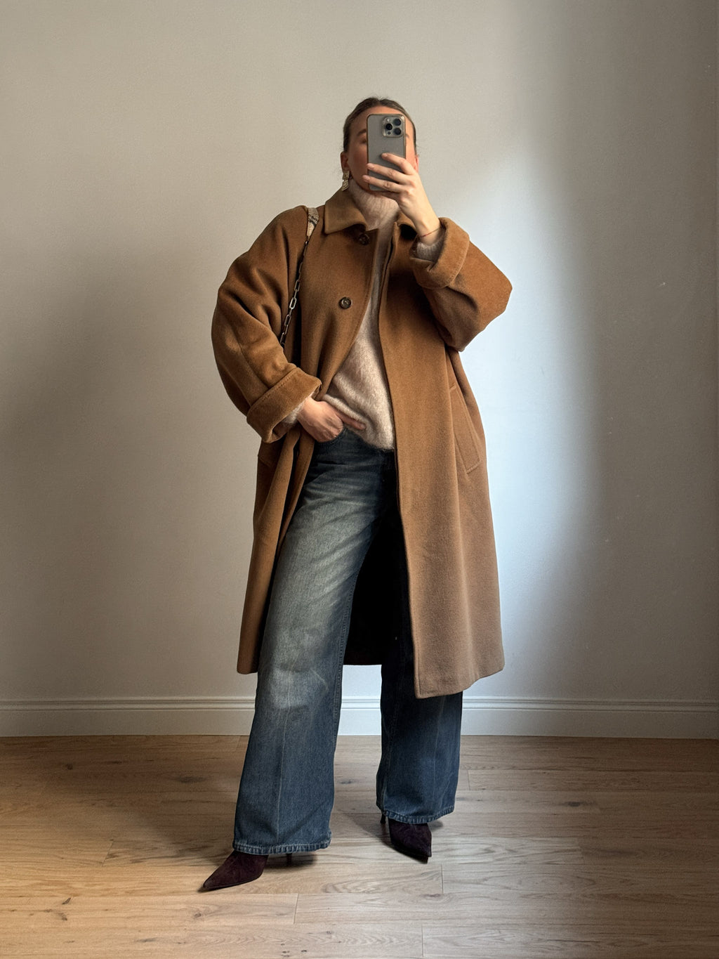 Pure wool camel coat
