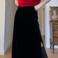 Velvet black long skirt