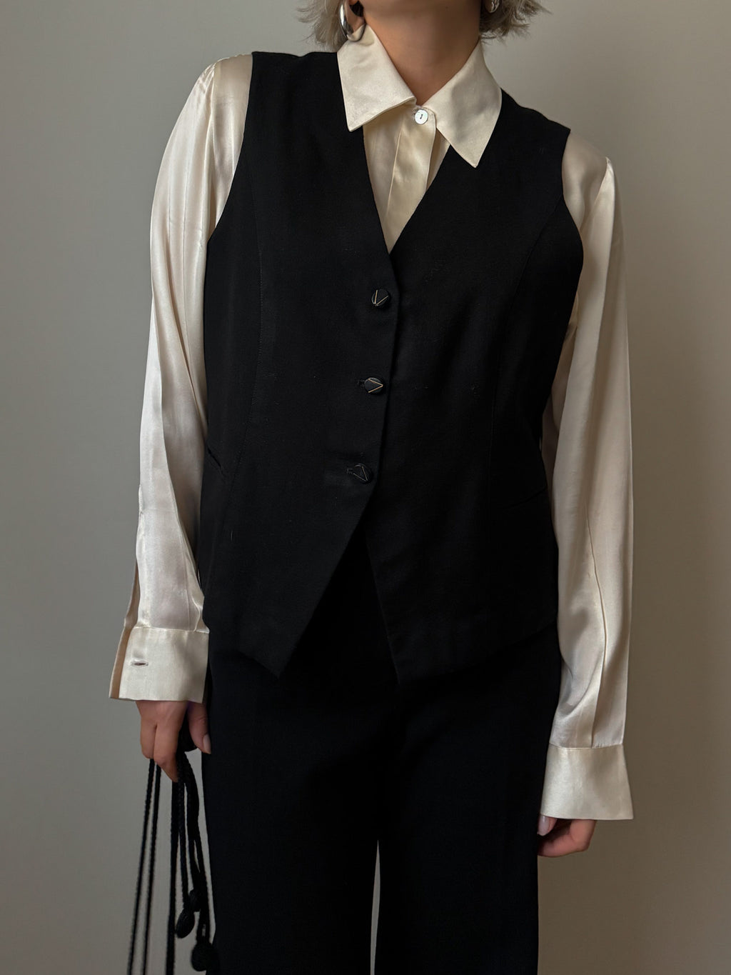 Pure wool black vest