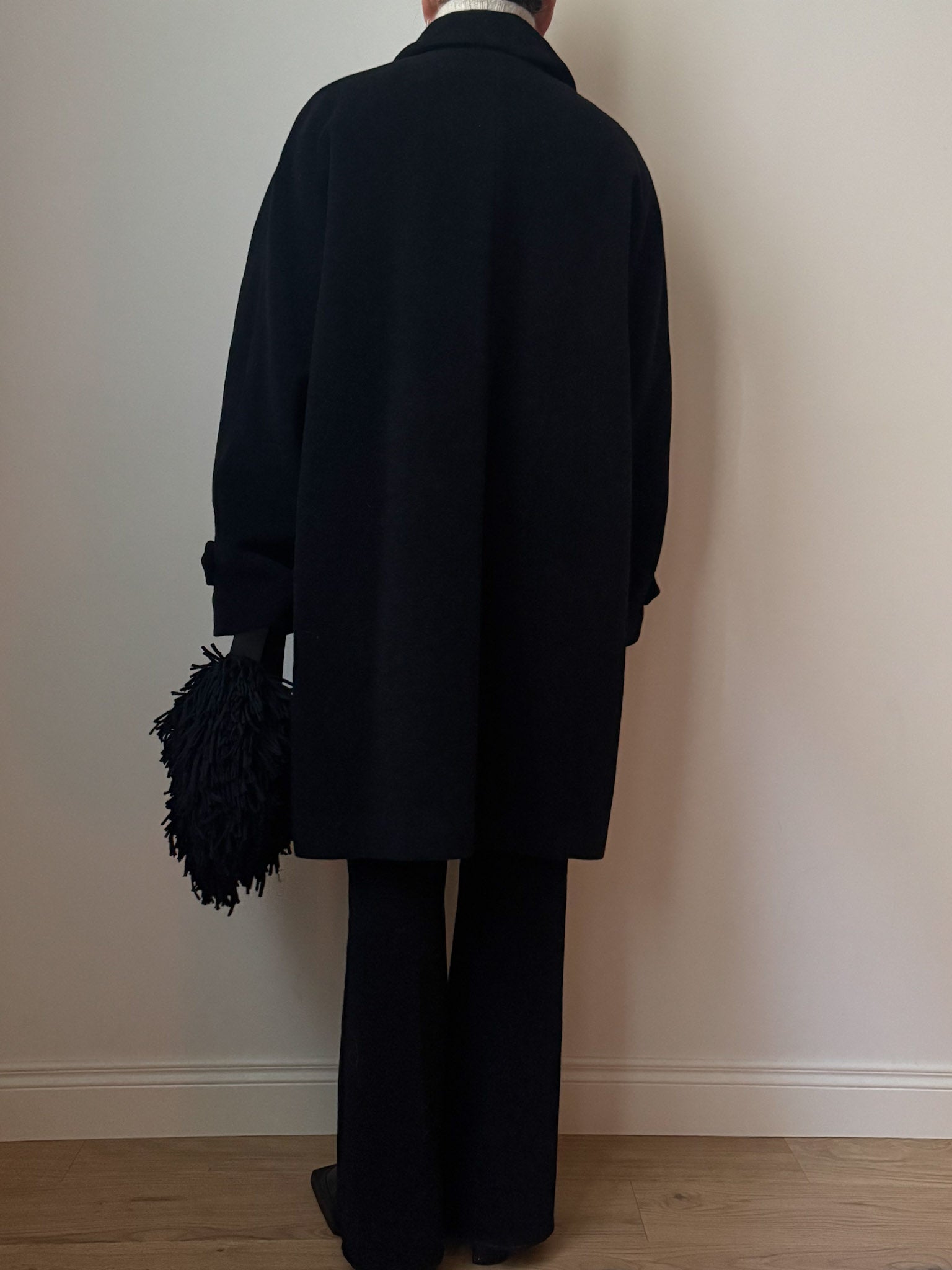 Pure virgin wool black coat