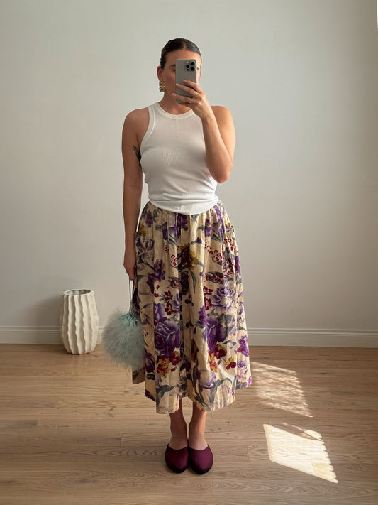 Pure cotton floral skirt