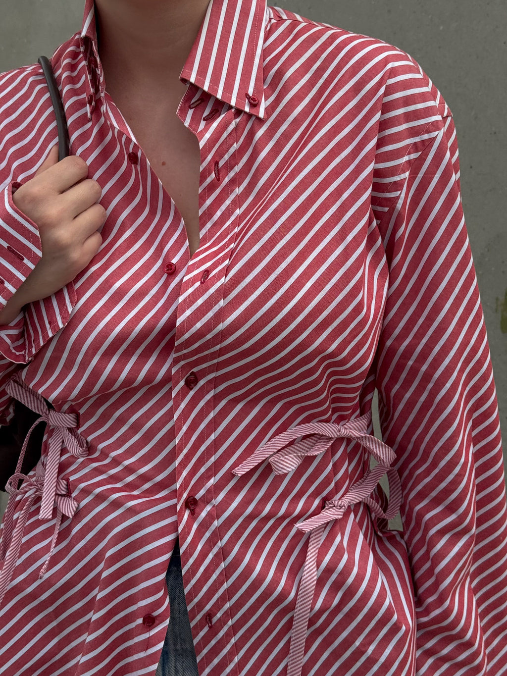 Isotta striped red cotton