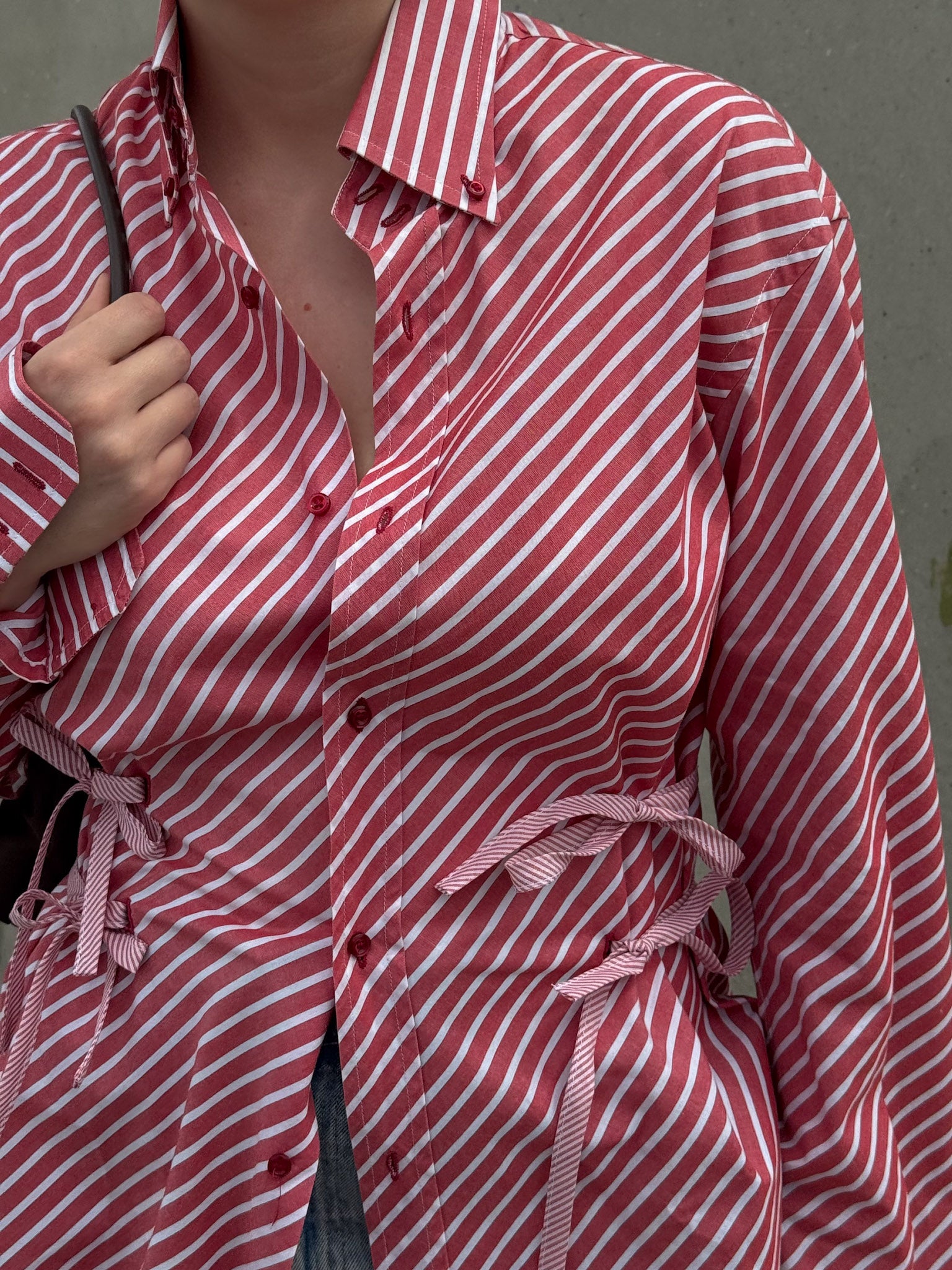Isotta striped red cotton