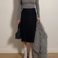 Pure virgin wool black pleated skirt
