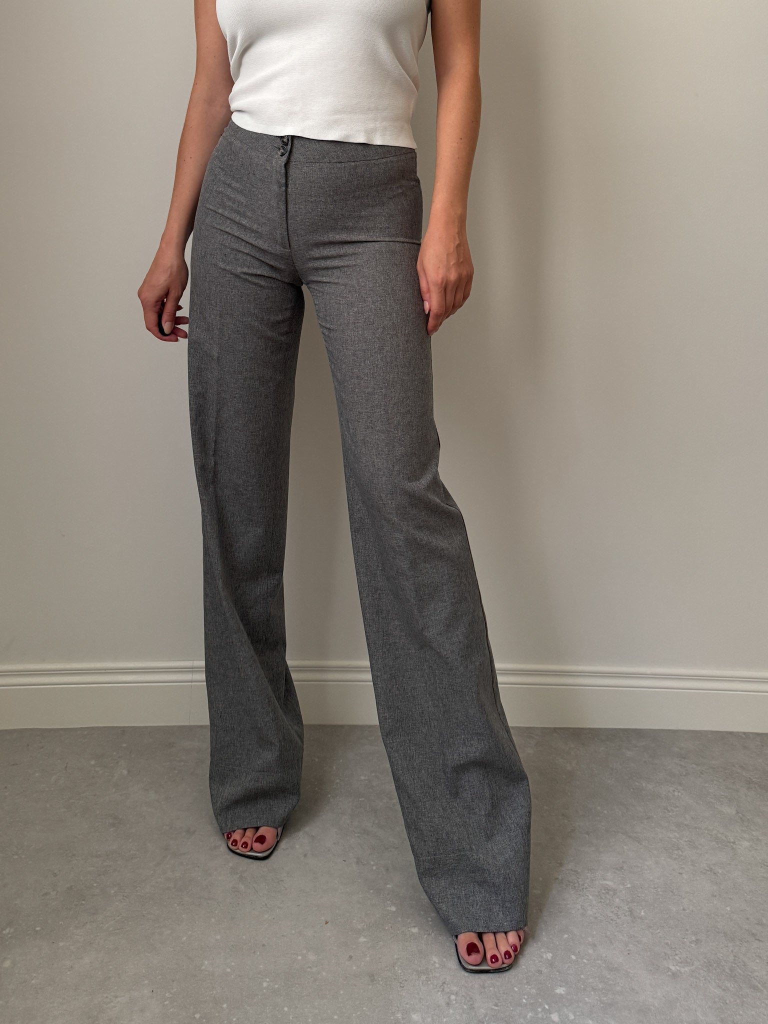 Wide leg grey pants