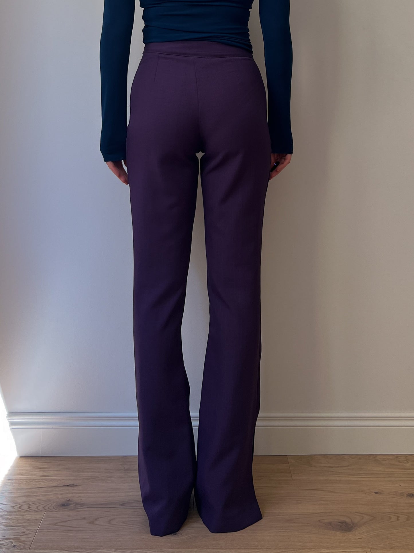 Flared purple pants