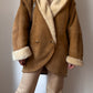 Real shearling caramel coat