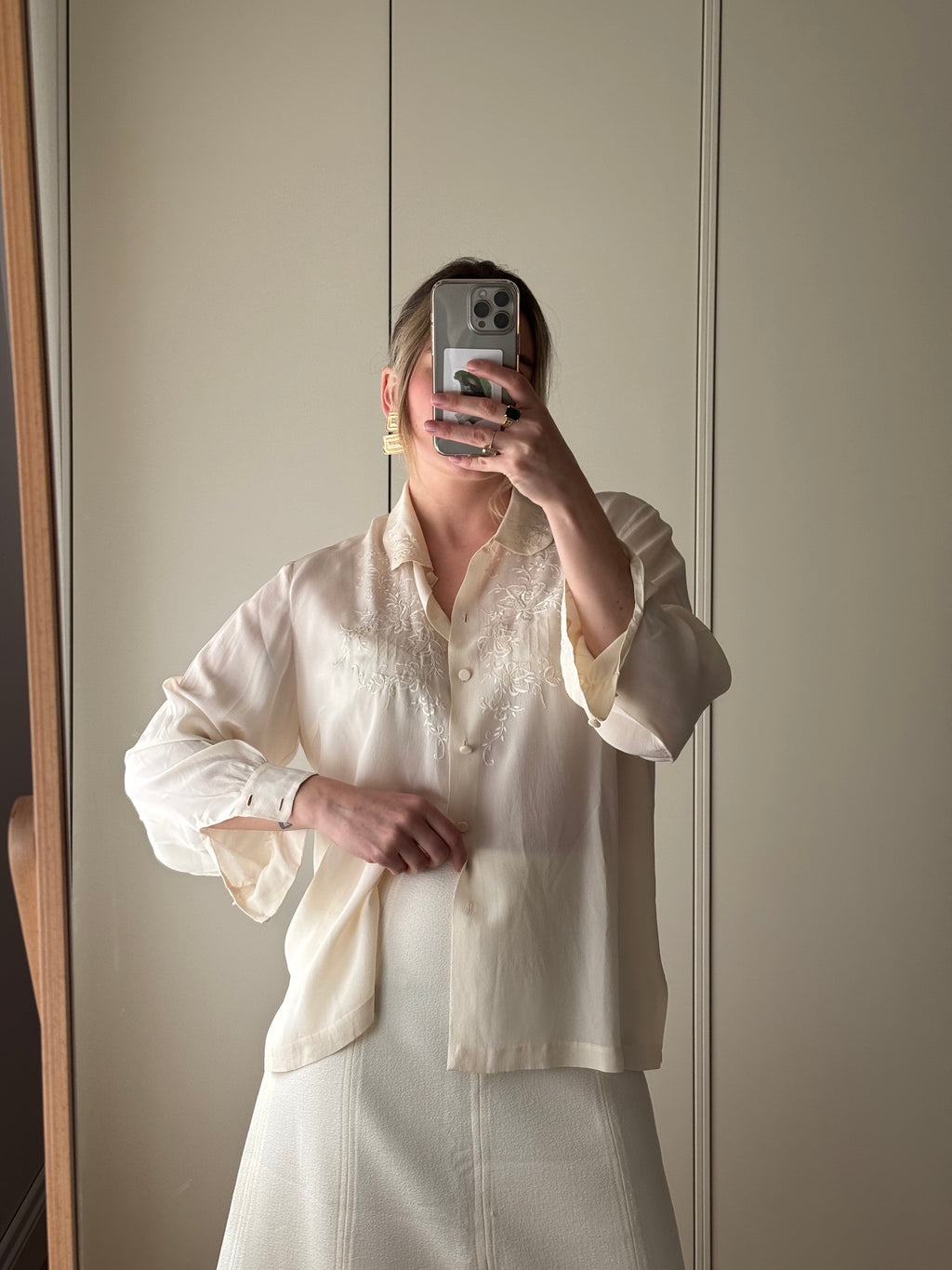 Pure silk ivory shirt