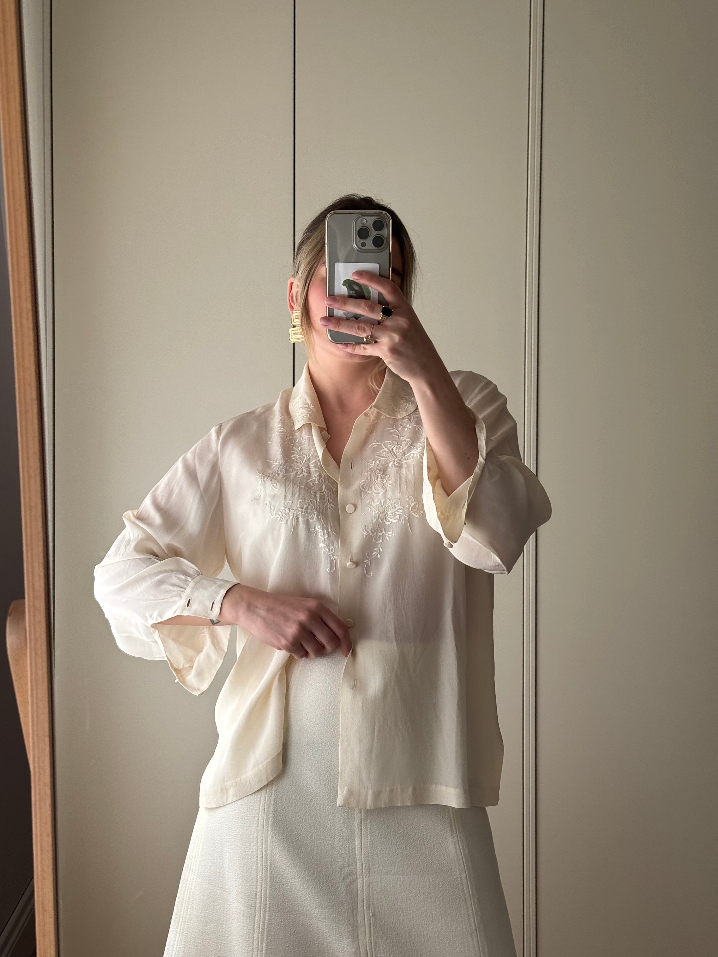 Pure silk ivory shirt