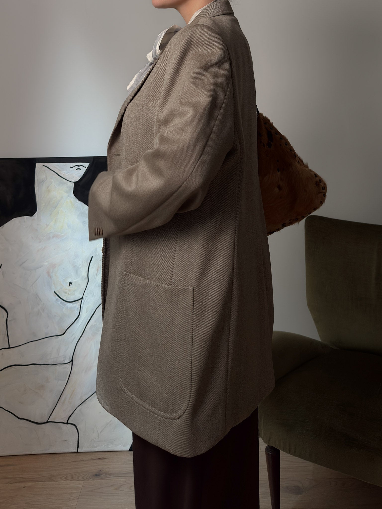 Pure wool sand blazer
