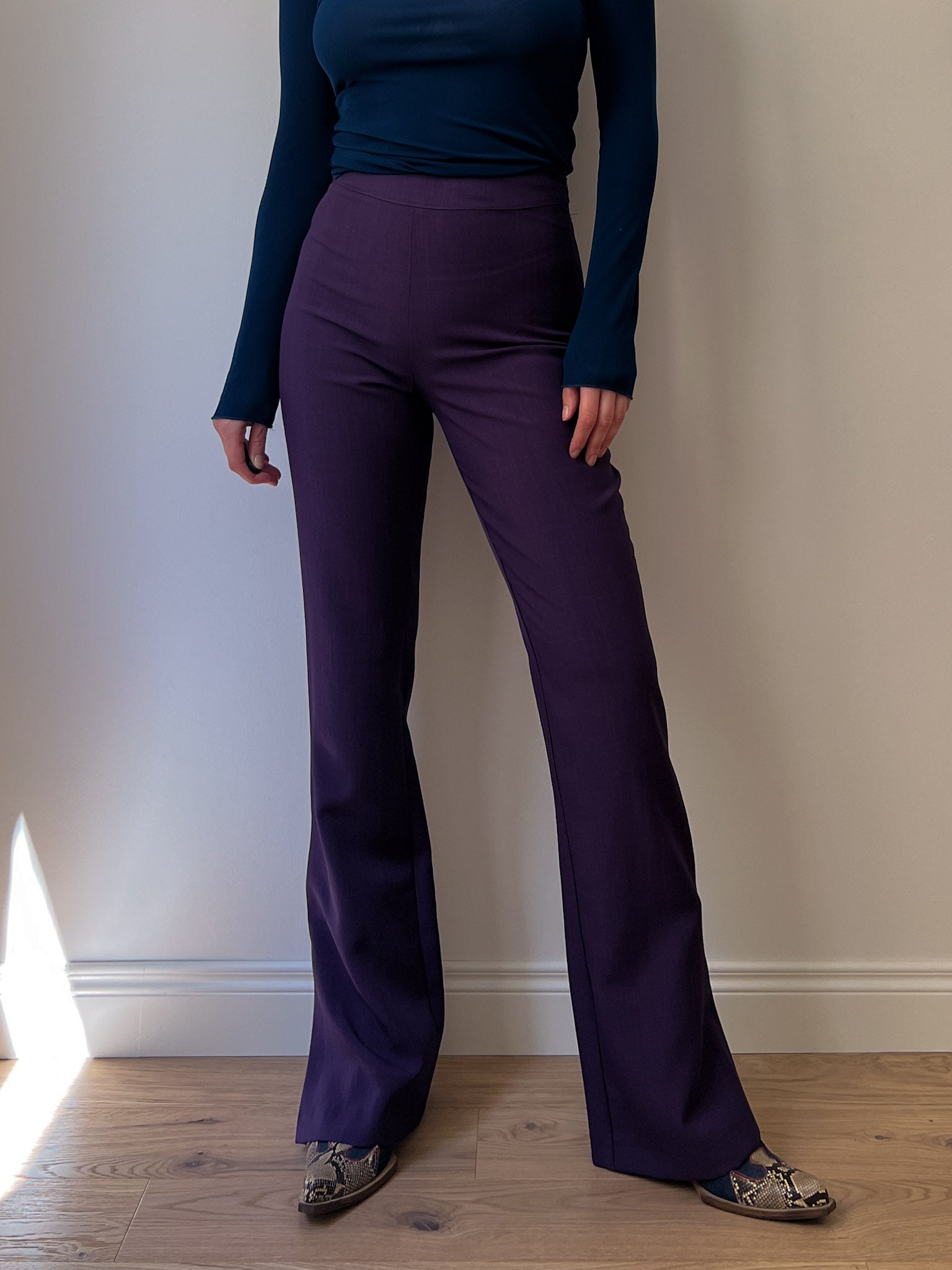 Flared purple pants